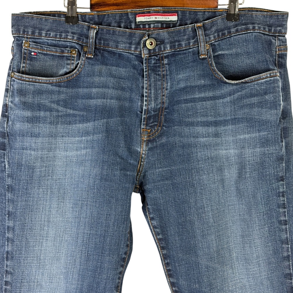 Tommy Hilfiger‎ Men's 38x32 Slim Fit Jeans Medium Wash Blue Stretch Denim - Picture 3 of 8